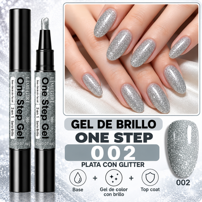 Uñas brillantes de fiesta en un solo paso