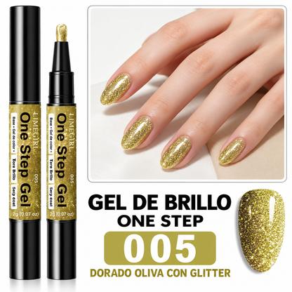 Uñas brillantes de fiesta en un solo paso
